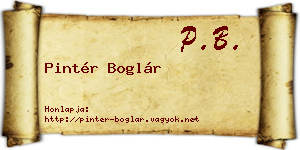 Pintér Boglár névjegykártya